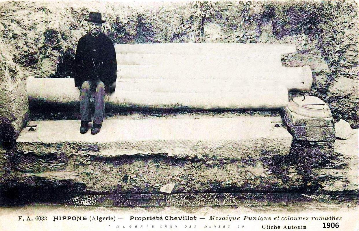 Bone - Hippone - Propriete Chevillot - Mosaiques Puniques et Colonnes Romaines - 1906.jpg